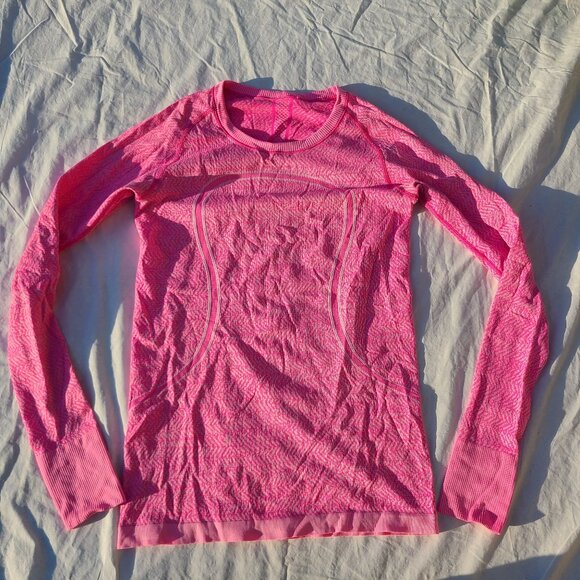 Lululemon Swiftly Tech Long Sleeve Crew - Heathered Jewelled Magenta - Size 8 - Picture 1 of 15